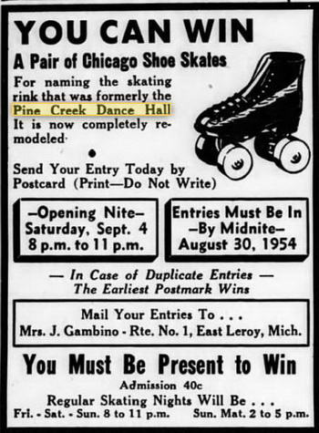 Pine Creek Dance Hall - Converted To Roller Rink 27 Aug 1954